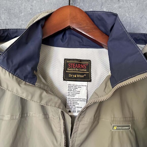 Stearns Dry Wear Rain Waterproof Full Zip Hooded Jacket, Medium - Picture 3 of 5